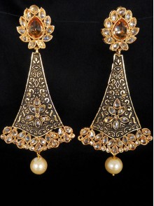 Reverse Ad Earrings With Meenakari Work